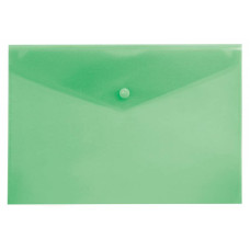 Конверт на кнопке Бюрократ -PK803AGRN (A4, пластик, толщина пластика 0,18мм, зеленый)