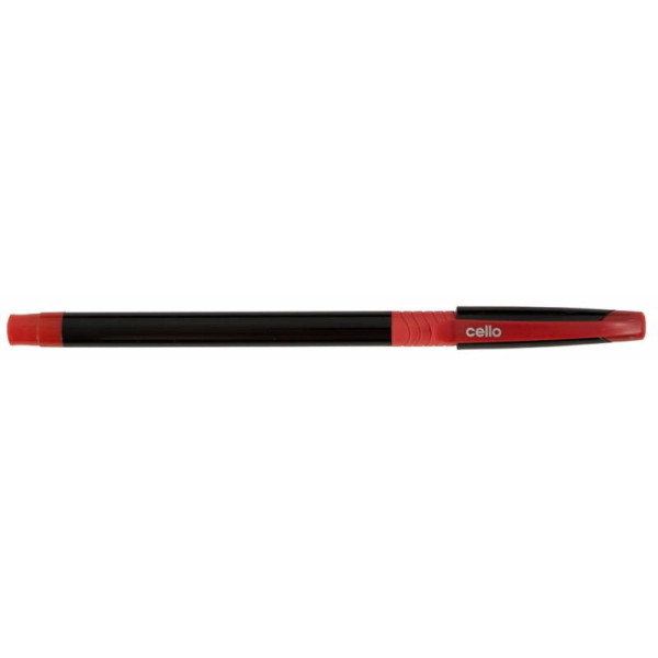 Ручка шариковая Cello SLIMO GRIP (игловидный пиш. наконечник, 0,7мм, красный, чернила пониженной вязкости, резиновая манжета, коробка)