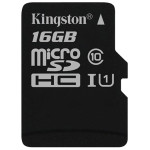 Карта памяти microSDHC 16Гб Kingston (Class 10, 80Мб/с, UHS Class 1, UHS-I, адаптер на SD)