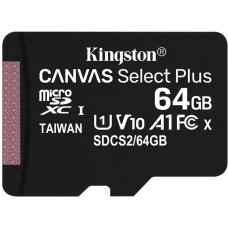 Карта памяти microSDXC 64Гб Kingston (Class 10, 100Мб/с, UHS-I, без адаптера) [SDCS2/64GBSP]