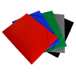 Папка на резинке Бюрократ -PR05BLU (A4, пластик, толщина пластика 0,5мм, ширина корешка 30мм, синий)