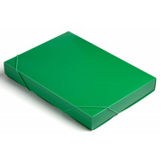 Папка-короб Бюрократ -BA40/07GRN (A4, пластик, толщина пластика 0,7мм, на резинке, ширина корешка 40мм, зеленый) [BA40/07GRN]