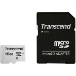Карта памяти microSDHC 16Гб Transcend (Class 10, 95Мб/с, UHS-I U1, адаптер на SD)
