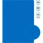 Папка Бюрократ BPV10BLUE (A4, пластик, толщина пластика 0,6мм, карман торцевой с бумажной вставкой, синий)