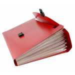 Портфель Бюрократ BPP6RED (6 отделений, A4, пластик, 0,7мм, красный)