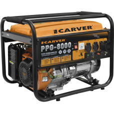 Электрогенератор Carver PPG-8000 (бензиновый, однофазный, пуск ручной, 6,5/6кВт, непр.работа 8ч) [01.020.00020]