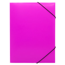 Папка на резинке Бюрократ Double Neon DNE510PINKBL (A4, пластик, толщина пластика 0,5мм, ширина корешка 30мм, розовый) [DNE510PINKBL]