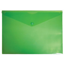 Конверт на кнопке Бюрократ -PK804A5GRN (A5, пластик, толщина пластика 0,18мм, зеленый)