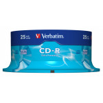 Диск CD-R Verbatim (0.68359375Гб, 52x, cake box, 25)