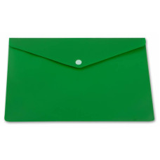 Конверт на кнопке Бюрократ -PK803ANGRN (A4, пластик, непрозрачный, толщина пластика 0,18мм, зеленый)