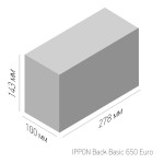 ИБП Ippon Back Basic 650 Schuko (интерактивный, 650ВА, 360Вт, 2xCEE 7 (евророзетка))