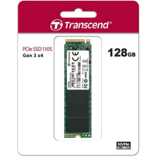Жесткий диск SSD 128Гб Transcend MTE110S (2280, 1500/550 Мб/с, 130000 IOPS, PCIe 3.0 x4 (NVMe), для ноутбука и настольного компьютера) [TS128GMTE110S]