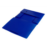 Папка на резинке Бюрократ PR04blu (A4, пластик, толщина пластика 0,4мм, ширина корешка 15мм, синий)
