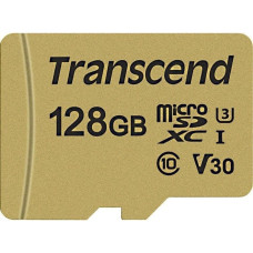 Карта памяти microSDXC 128Гб Transcend (Class 10, 95Мб/с, UHS-I U3, без адаптера) [TS128GUSD500S]