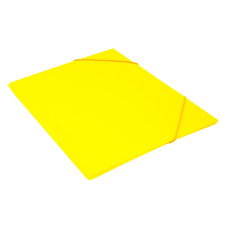 Папка на резинке Бюрократ Double Neon DNE510YEL (A4, пластик, толщина пластика 0,5мм, ширина корешка 30мм, желтый) [DNE510YEL]