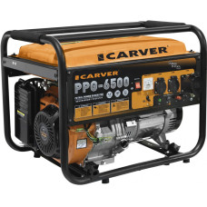 Электрогенератор Carver PPG-6500 (бензиновый, однофазный, пуск ручной, 5,5/5кВт, непр.работа 10ч) [01.020.00018]