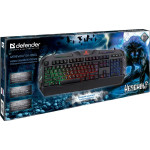Клавиатура DEFENDER Werewolf GK-120DL RU RGB (классическая, цифровая панель мембранные, 104кл)
