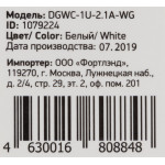 Зарядное устройство DIGMA DGWC-1U-2.1A-WG (2,1А)