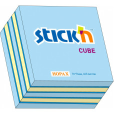 Блок самоклеящийся Hopax 21340 (бумага, голубой, 76x76мм, 400листов, 70г/м2, 3цветов) [21340]