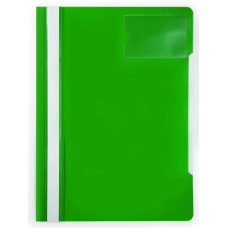 Папка-скоросшиватель Бюрократ -PS-V20GRN (A4, прозрачный верхний лист, пластик, карман для визиток, зеленый) [PS-V20GRN]