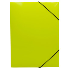 Папка на резинке Бюрократ Double Neon DNE510YELBL (A4, пластик, толщина пластика 0,5мм, ширина корешка 30мм, желтый) [DNE510YELBL]