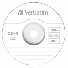 Диск CD-R Verbatim (0.68359375Гб, 52x, cake box, 100) [43411]