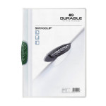 Папка с фигурным клипом Durable Swingclip 226005 (верхний лист полупрозрачный, A4, вместимость 1-30 листов, зеленый)