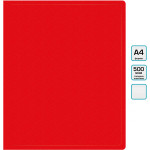 Папка с зажимом Бюрократ -PZ05CRED (зажимов 1, A4, пластик, толщина пластика 0,5мм, торцевая наклейка, красный)