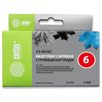 Чернильный картридж Cactus CS-BCI6C (голубой; 12стр; S800, S820, S900, S9000; i550, i560, i860, i865, i905D, i950S, i960x, i965, i990, i9100, i9950; JX500; MP750, MP760; iP600D, iP3000, iP600D, iP8500; BJC-8200 Photo) [CS-BCI6C]
