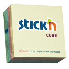 Блок самоклеящийся Hopax 21013 (бумага, 76x76мм, 400листов, 70г/м2, 4цветов)