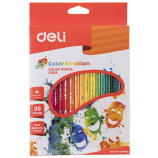 Карандаши Deli Color Emotion EC00230 (липа, трехгранный, 36 цветов, упаковка 36шт, коробка европодвес) [EC00230]