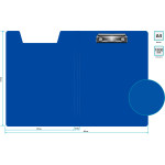 Папка клип-борд Бюрократ PD602BLU (A4, пластик, толщина пластика 1,2мм, синий)