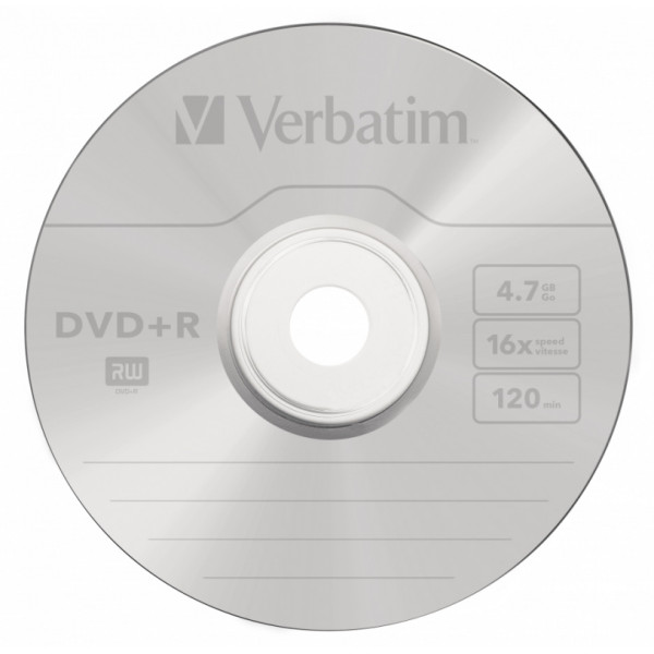 Диск DVD+R Verbatim (4.7Гб, 16x, cake box, 25)