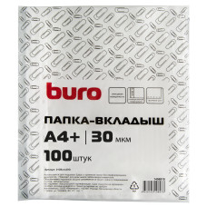 Папка-вкладыш Buro 1496915 (глянцевые, А4+, 30мкм, упаковка 100шт)
