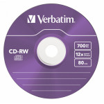 Диск CD-RW Verbatim (0.68359375Гб, 12x, slim case, 5)