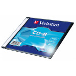 Диск CD-R Verbatim (0.68359375Гб, 52x, slim case, 1)