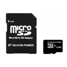 Карта памяти microSDHC 16Гб Silicon Power (Class 10, без адаптера) [SP016GBSTH010V10SP]