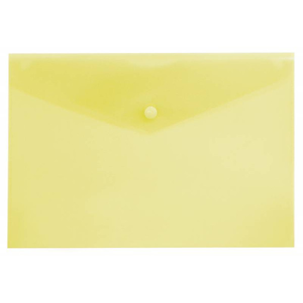 Конверт на кнопке Бюрократ -PK804A5YEL (A5, пластик, толщина пластика 0,18мм, желтый)