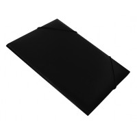 Папка на резинке Бюрократ -PR05BLCK (A4, пластик, толщина пластика 0,5мм, ширина корешка 30мм, черный) [PR05BLCK]