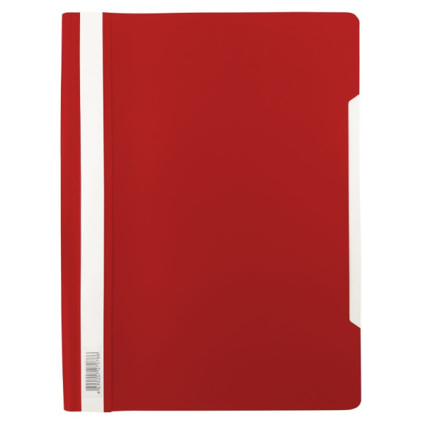 Папка-скоросшиватель Бюрократ Люкс PSL20RED (A4, прозрачный верхний лист, пластик, красный)