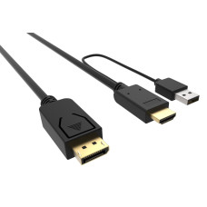 Кабель аудио-видео Buro (HDMI (m), DisplayPort (m), 2м) [HDMI-DP-2M]