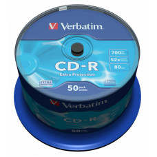 Диск CD-R Verbatim (0.68359375Гб, 52x, cake box, 50) [43351]