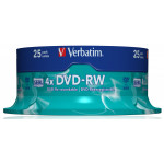 Диск DVD-RW Verbatim (4.7Гб, 4x, cake box, 25)