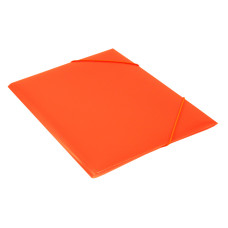 Папка на резинке Бюрократ Double Neon DNE510OR (A4, пластик, толщина пластика 0,5мм, ширина корешка 30мм, оранжевый) [DNE510OR]