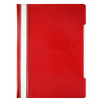 Папка-скоросшиватель Бюрократ Economy -PSE20RED (A4, прозрачный верхний лист, пластик, красный)