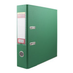 Папка-регистратор Silwerhof 355021-03 (A4, ПВХ/бумага, металлическая окантовка, сменный карман на корешке, ширина корешка 75мм, зеленый)