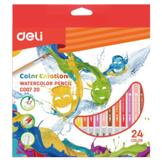 Карандаши Deli Color Emotion (липа, 24 цветов, упаковка 24шт, коробка европодвес) [EC00720]