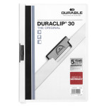 Папка с клипом Durable Duraclip 2200-02 (верхний лист прозрачный, A4, вместимость 1-30 листов, белый)
