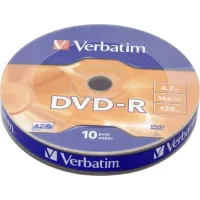 Диск DVD-R Verbatim (4.7Гб, 16x, bulk, 10) [43729]