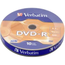 Диск DVD-R Verbatim (4.7Гб, 16x, bulk, 10) [43729]